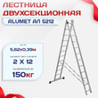 Лестница двухсекционная Alumet Ал 5212 - stroymarket66.ru - Пермь