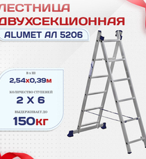 Лестница двухсекционная Alumet Ал 5206 - stroymarket66.ru - Пермь