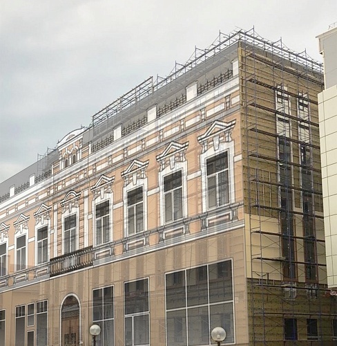 Фальшфасад сетка с изображением на строительные леса - stroymarket66.ru - Пермь